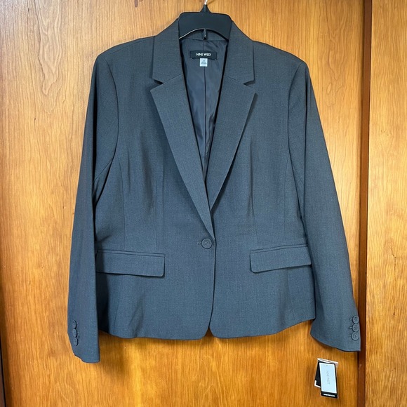 Nine West Jackets & Blazers - NWT Nine West Women's Gray Granite‎ Stretch Blazer Suit Jacket US 14